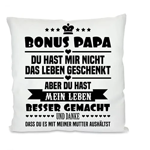 Herzbotschaft Kissen: Bonus Papa - Stiefvater