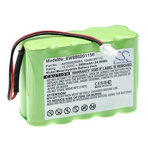 vhbw 1x Akku Ersatz für Siemens A5Q00020293, IAB1201-8, 10HR1551YC für Alarmanlage, Alarmsystem (2000 mAh, 12 V, NiMH)