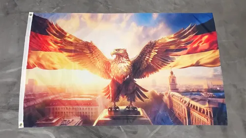 Fahne Flagge Deutschland mit Adler - 90 x 150 cm