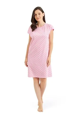 Rösch Nachthemd im Rauten-Druck 100% Baumwolle von Rösch