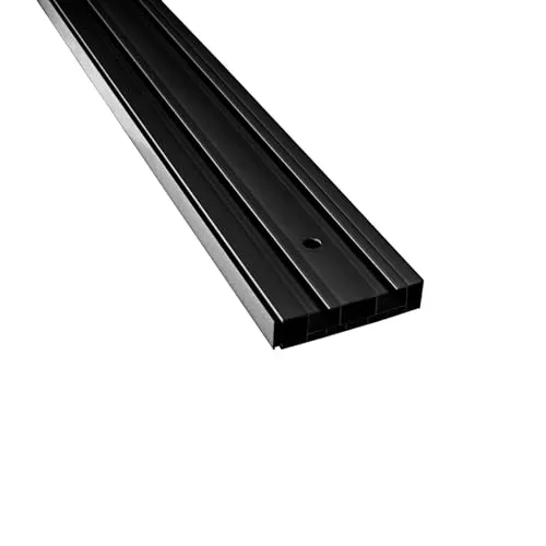 SN DECO GROUP SN Deco - Vorhangschiene SH Set 2-läufig, Gardinenschiene, vorgebohrt, Komplettes Zubehör und Röllchen (schwarz, 120 cm)