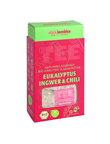 Stick Lembke Bio-Kräuter- & Gewürztee Eukalyptus, Ingwer & Chili 12 x 2,5 g Bio