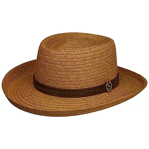 Stetson Gambler Toyo Strohhut - Western-Flair für Damen und Herren - Cowboyhut aus hochwertigem Toyo-Stroh mit eleganter Ledergarnitur, ideal für modische Sommer-Outfits und echten Western-Look.