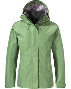 SCHÖFFEL 3in1 Jacket Style Okere WMS - Multifunktionale Damenjacke in Lichen Green - Funktionsjacken mit hoher Flexibilität: Wasserdicht, atmungsaktiv und ganzjährig einsetzbar dank kombinierbarer Außen- und Innenjacke.