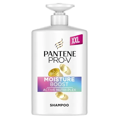 Pantene Pro-V Moisture Boost Shampoo 1000ml Pumpspender. Normales & Trockenes Haar. Nährt und Schützt die Haarbindungen für Weiches und Glänzendes Haar. Ohne Mineralöle. Active Nutri-Plex