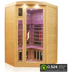 Infrarotkabine LAKEFIELD PRO - Vollspektrum Sauna für 2-3 Personen - Infrarot-Wärmekabine mit farblichttherapie, hochwertigen Strahlern und Bluetooth-Entertainment, ideal für Entspannung und Wellness zu Hause.