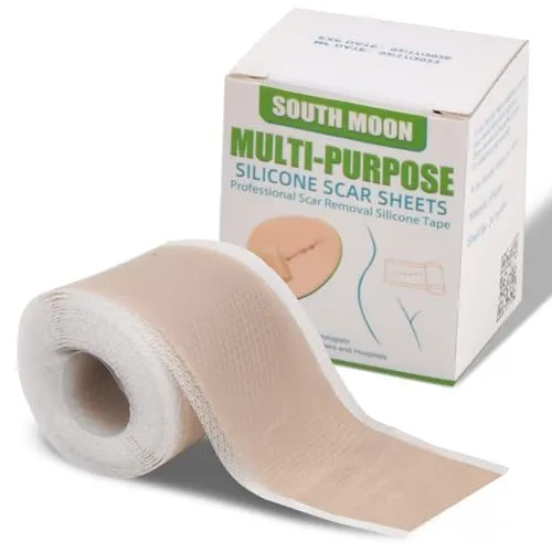 Cozlly Silikon Narbenpflaster (1.6'' x 118''/4 x 300cm), Silikonpflaster für Narben, Silicone Scar Sheets, Professionell für Narben Durch C-Sektion, Operationen, Verbrennungen, Keloid, Akne und Mehr