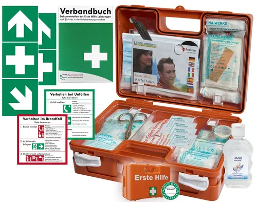 WM-Teamsport Erste-Hilfe-Koffer safeAID – DIN 13157 mit Hand-Hygiene-Gel - Der Erste-Hilfe-Koffer safeAID erfüllt die DIN 13157 und enthält alles für die schnelle Versorgung. Mit robustem ABS-Gehäuse, Hand-Hygiene-Gel und praktischer Prüfplakette für einfache Kontrolle der Füllung.