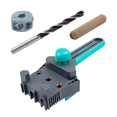 wolfcraft Projekt-Set „Dübelverbindungen herstellen“, 153-teilig - Dübel-Set für präzise Eck-, T- und Flächenverbindungen, inklusive Meisterdübler und 150 hochwertige Buche-Dübel, ideal für anspruchsvolle Holzprojekte.