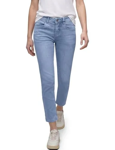 Street One 7/8 Slim Leg Jeans Casual Fit Light Blue Random Wash