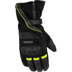 Rusty Stitches Cole - Wasserdichte Motorradhandschuhe in Schwarz/Neon-Gelb - XL - Die Rusty Stitches Cole Handschuhe bieten optimalen Schutz und Komfort bei kaltem Wetter. Mit wasserdichter Hipora®-Membran und Thermofutter sind sie ideal für lange Fahrten. Verstellbare Manschette für perfekten Sitz.