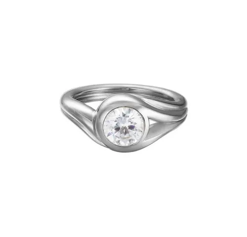 Esprit Fingerring Glamour Solitaire Silver ESRG92036A180 - Eleganter Fingerring aus 925er Sterlingsilber mit funkelndem Zirkonia, ideal für besondere Anlässe oder als modisches Accessoire.