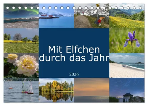 CALVENDO Wandkalender Mit Elfchen durch das Jahr (Tischkalender 2026 DIN A5 quer), CALVENDO