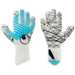 Uhlsport Torwarthandschuhe FM Cybertec Ultragrip 101137201 - Torwarthandschuhe mit hervorragendem Grip und optimalem Schutz, ideal für Torhüter im Fußball, Größe 11 in Weiß/Cyber Blue/Black.