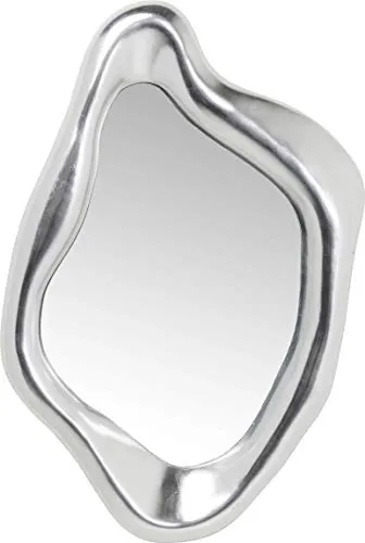 Kare Design Hologram Spiegel Silber - Dekorativer Wandspiegel in asymmetrischer Form, silberner Rahmen, leicht zu montieren - ein beeindruckendes Designobjekt, das jeden Raum aufwertet.