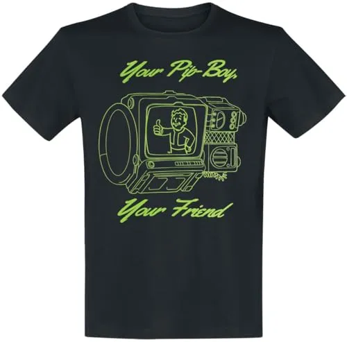 Fallout Your Pip-Boy, Your Friend Männer T-Shirt schwarz M 100% Baumwolle Fan-Merch, Gaming
