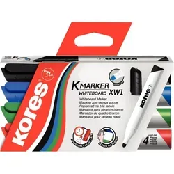 Kores Whiteboard- & Flipchart-Marker 'K MARKER', 4er Etui