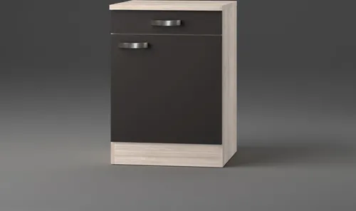 Küchen Unterschrank mit Arbeitsplatte Faro U606-9 in anthrazit 60 cm breit