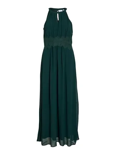 Vila Damen Vimilina Halterneck Maxi Dress - Elegantes Abendkleid für Damen mit Neckholder und fließendem Stoff, ideal für besondere Anlässe und festliche Events.