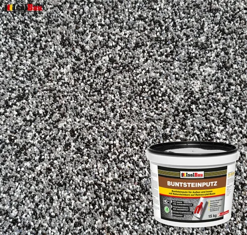 Mosaikputz Buntsteinputz BP 30 (schwarz, grau, weiss) 15 kg Fertigputz Sockelput
