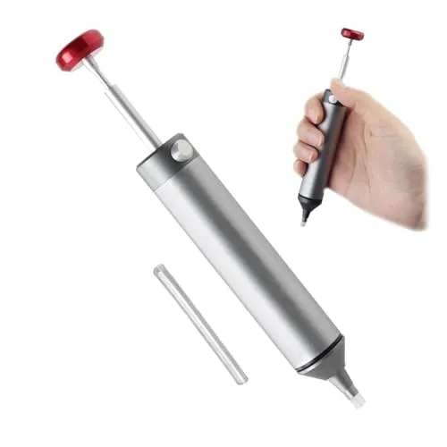 Entlötpumpe, Entlötwerkzeug, Superabsaugung Lötsauger, lötsauger vakuum Lötentferner Werkzeug, Auslöten entlöten vakuum, mit 1 Silikondüsen Entlötsaugpumpe (150mm)