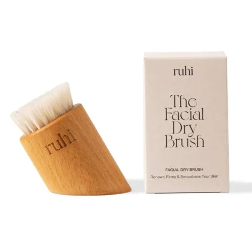 ruhi® Gesichtsbürste zur Trockenbürsten Massage/gefertigt in Deutschland/ 100% Naturborsten/regionales Buchenholz/dry brush face/Trockenbürste, Peelingbürste Gesicht
