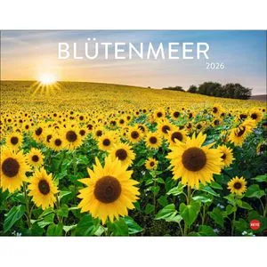 Heye Bildkalender 23311, Blütenmeer, Jahr 2026, Motiv: Landschaftsbilder, Spiralkalender, 44 x 34cm