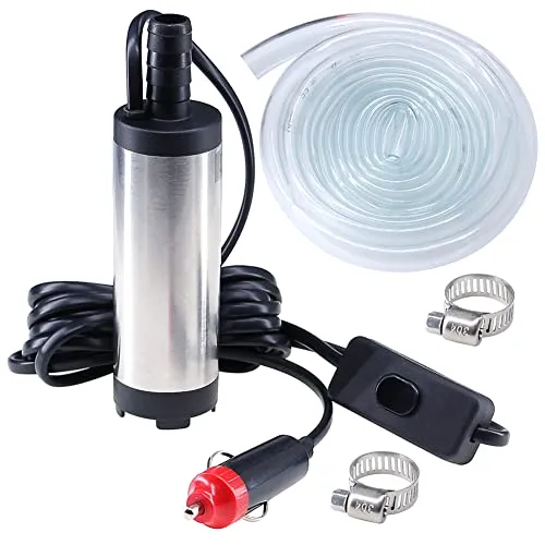 Mini Tauchpumpe 12V,Ölpumpe Bilgenpumpe Dieselpumpe,Kleine Wasserpumpe Elektrisch für Wasser Öl Diesel Heizöl,38mm Mini Pumpe für Aquarium Wasserwechsel,Wohnwagen,ibc tank mit 3m Schlauch