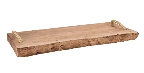 Spetebo Massivholz Servierplatte 50x20 cm mit 2 Tragegriffen