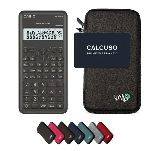 Casio fx-82MS 2inkl. Schutztasche Dunkelgrau von CASIO