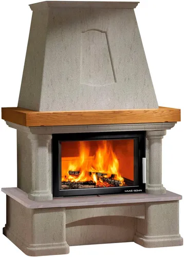 Produktbild Haas + Sohn Kaminbausatz GENF-III Quarzit Mocca Creme mit Komfort-IV