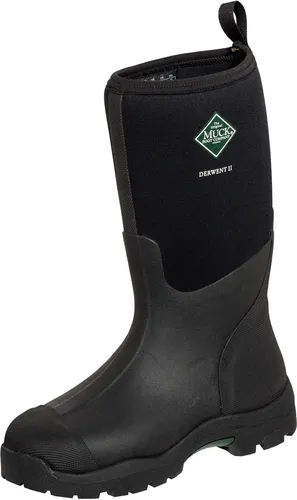 Muck Boots Herren Derwent II Gummistiefel - Schwarz (Black) Größe 42 EU - Gummistiefel für Herren mit 4 mm CR-Flexschaum und komfortablem PK Mesh-Futter. Ideal für nasse Bedingungen dank der robusten Gummi-Außensohle mit aggressivem Profilmuster.