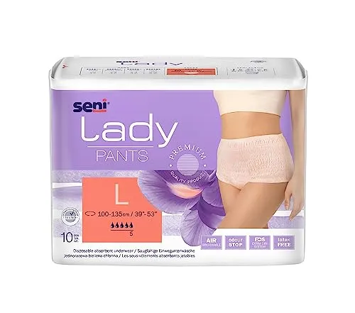 Karton Seni Lady Pants Gr.L - Inkontinenz Schutzhosen & Unterwäsche, besonders saugfähig und komfortabel für aktive Frauen