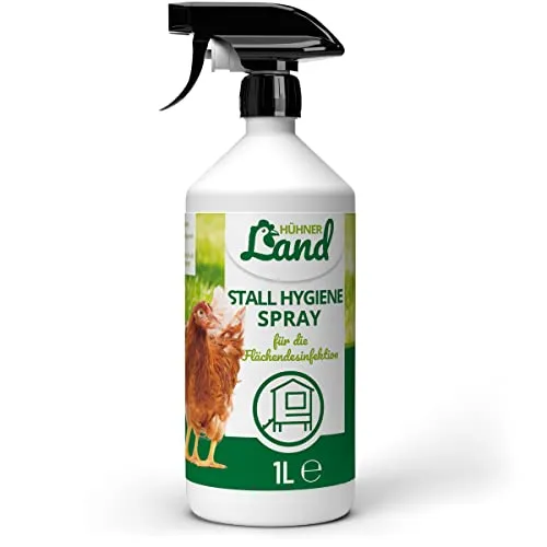 HÜHNER Land Stall Hygiene Spray 1L - Zubehör für Landwirtschaft - Effektive Flächendesinfektion für Hühnerställe, gebrauchsfertig und leicht anzuwenden, schützt vor Bakterien und Viren.