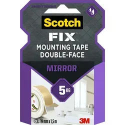 3M Scotch-Fix Spiegelmontageband 4496W-1915-P, 19 mm x 1,5 m, Hält bis zu 5 kg, 1 kg/15 cm