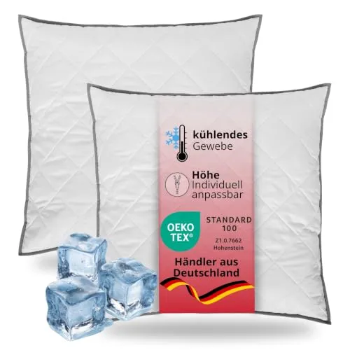 liebling 194585 2er Set Kopfkissen | Höhenverstellbare Steppkissen mit Top Cool Gewebe