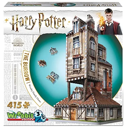 Wrebbit Harry Potter - The Burrow 3D Puzzle, faszinierendes Spiel für Fans und kreatives Denkspiel ab 8 Jahren