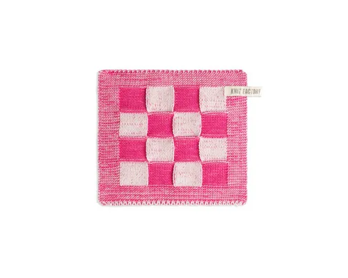 Knit Factory Topflappen Topflappen Block Ecru/Fuchsia, (1-tlg)
