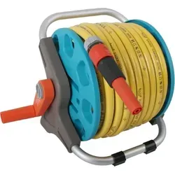Eagle Garden Schlauchtrommel mit 20m Gartenschlauch - Schlauchwagen mit 20m hochwertigem Gartenschlauch, sofort einsatzbereit mit Systemteilen und Spritze – ideal für kleine und große Gärten.