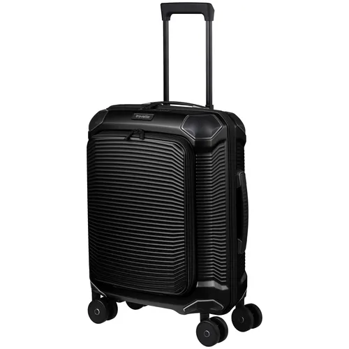 Travelite Handgepäckkoffer MILLENNIUM Trolley S+ 55cm schwarz - Robuster Handgepäckkoffer für Geschäfts- und Kurzreisen. Mit praktischer Frontloader-Vortasche für schnellen Zugriff auf Laptop und Unterlagen. Ideal für Vielflieger, die Komfort und Stil schätzen.