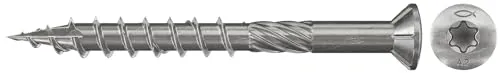 Fischer Terrassenschrauben 660607, FTS-ST A2P, 5 x 60mm, Edelstahl A2 - Eisenwaren, hohe Korrosionsbeständigkeit durch rostfreien Edelstahl A2 für langlebige Verbindungen und splitterfreien Oberflächenabschluss.