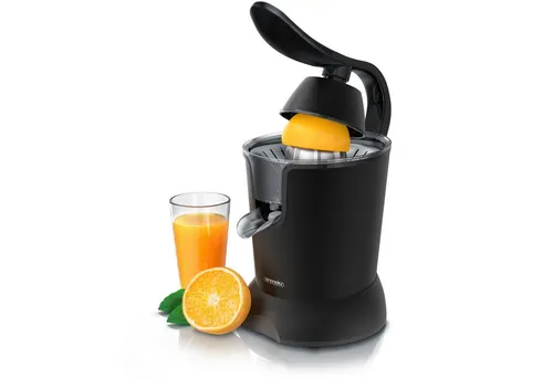 Arendo Entsafter Edelstahl Zitronenpresse, Limettenpresse Orangenpresse, Edelstahlkegel, 800 W, 0,4 l Behälter, 2 Presskegel, Tropfstopp, spülmaschinengeeignet