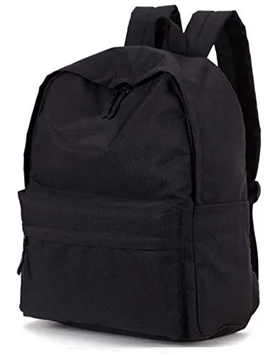 Rucksack Herren Canvas Rucksack Damen Schwarz Backpack Einfache Freizeit-Umhängetasche Laptop