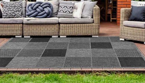 LALEE Teppich Sunset 605 - Flachgewebe-Teppich für In- und Outdoor mit trendigem Flechtdesign, wetterfest und strapazierfähig – ideal für jeden Wohnraum und Außenbereich.