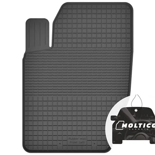 moto-MOLTICO Fahrer Gummimatten Auto, 1-teiliges Set, Allwetter Gummi Fußmatten mit Rand, Antirutsch & Wasserfest Autoteppiche - passend für Peugeot 107 2005-2014