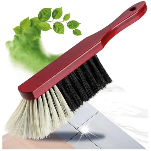 com-four® Handkehrbesen aus Holz - Handfeger mit Rosshaar-Borsten - Handbesen mit Aufhängeloch - ca. 30 cm (1 Stück)