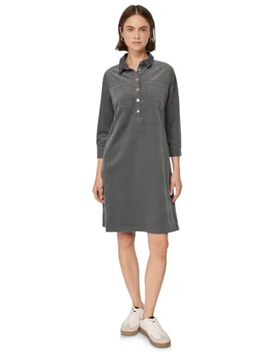 Street One Studio Damen Knielanges Cordkleid - Freizeitkleid aus Mini-Cord mit Baumwolle und Stretch, ideal für lässige Anlässe, mit dekorativer Knopfleiste und praktischen Seitentaschen.