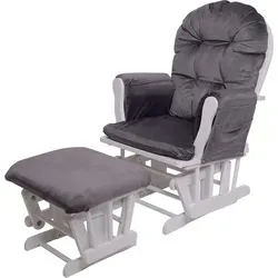 Relaxsessel Hhg-721 – Stilvoller Schaukelstuhl mit Hocker in Grau