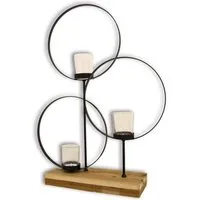 Elegantes Windlicht Kreise - Kerzenständer für stilvolle Tischdeko - Laternen & Windlichter, mit einzigartigem Design und einer Höhe von 47 cm für stimmungsvolle Beleuchtung in jedem Raum.