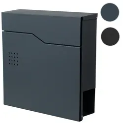 HWC-B30 Wandbriefkasten mit Zeitungsfach - Moderner Briefkasten aus pulverbeschichtetem galvanisiertem Stahl, inkl. Zylinderschloss und praktischem Zeitungsfach für trockene Zeitungen. Ideal für einen dekorativen Außenbereich.